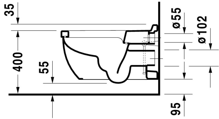 Vas WC Duravit 2226090000, Starck 3, montaj suspendat, tip clatire jet de apa, tip evacuare orizontala, alb [8]