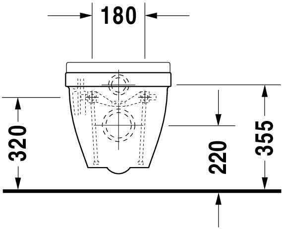 Vas WC Duravit 2226090000, Starck 3, montaj suspendat, tip clatire jet de apa, tip evacuare orizontala, alb [10]