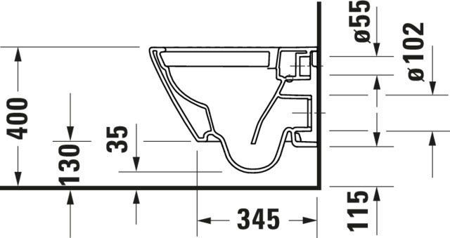 Vas WC Duravit 2588090000, D-Neo, montaj suspendat, zona montaj interior, tip clatire jet de apa, alb [17]