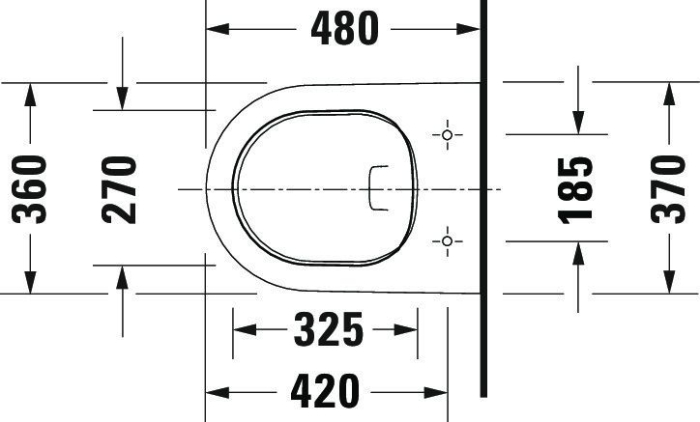Vas WC Duravit 2588090000, D-Neo, montaj suspendat, zona montaj interior, tip clatire jet de apa, alb [15]