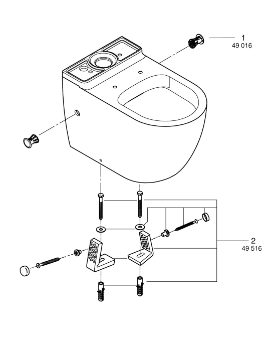 Vas WC Grohe 39910000, Bau Ceramic, montaj pe podea, tip clatire jet de apa, tip evacuare verticala, orizontala, alb [5]