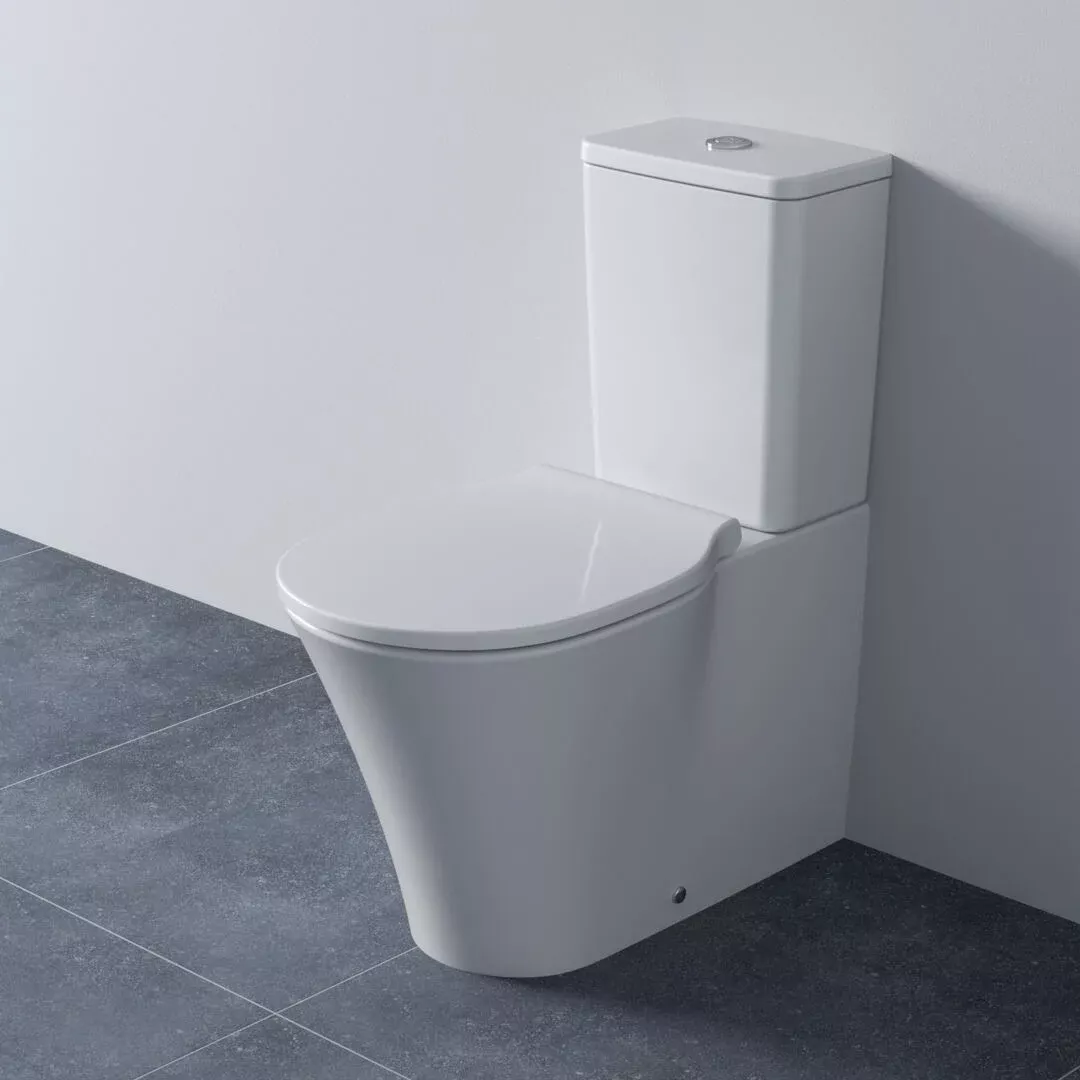 Vas WC Ideal Standard Connect Air E013701, montare pe podea, evacuare orizontala, pentru rezervor aparent, Aquablade, alb [11]