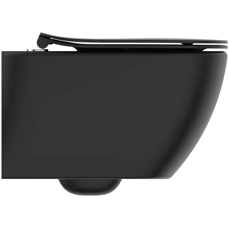 Vas WC Ideal Standard Tesi, suspendat, Rimless, iesire bideu, fara capac, mat, negru, T5588V3 [4]