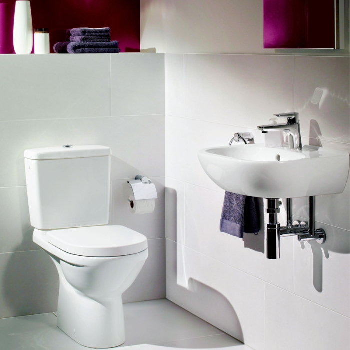 Vas WC monobloc stativ Villeroy & Boch, O.Novo, rotund, direct flush, alb alpin [3]