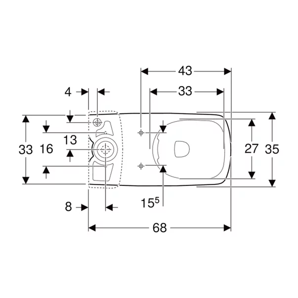 Vas WC pe pardoseala Geberit Selnova Square Rimfree alb lucios [4]