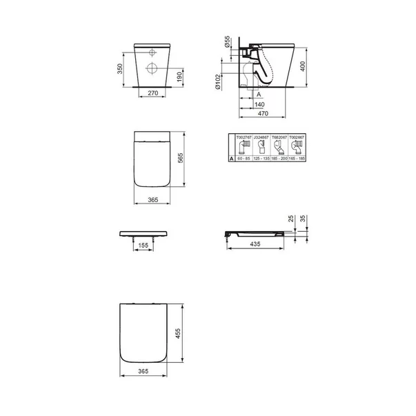 Vas WC pe pardoseala Ideal Standard Atelier Blend Cube BTW alb lucios [2]