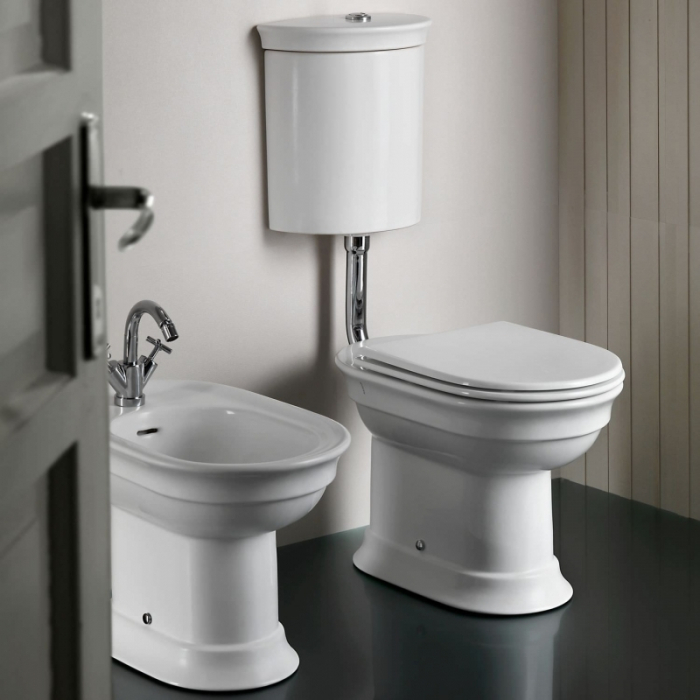 Vas WC stativ, Hatria, Dolcevita, cu iesire verticala, alb [3]