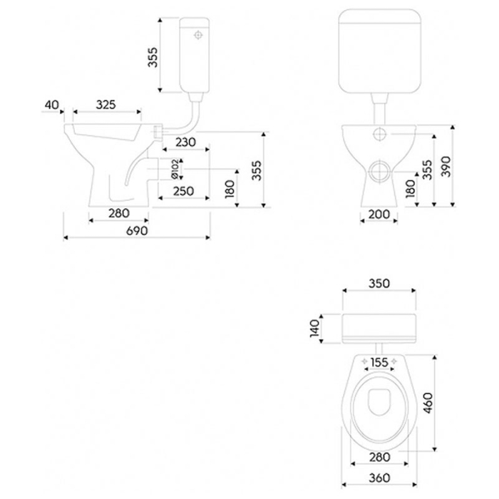 Vas WC stativ, Kolo, Idol, cu evacuare orizontala, alb [2]