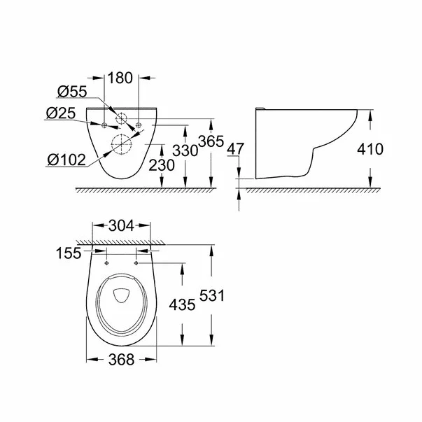 Vas WC suspendat Grohe Bau Rimless alb lucios [2]