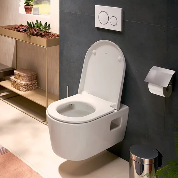 Vas WC suspendat Hansgrohe EluPura Original S AquaChannel Flush alb cu capac [2]
