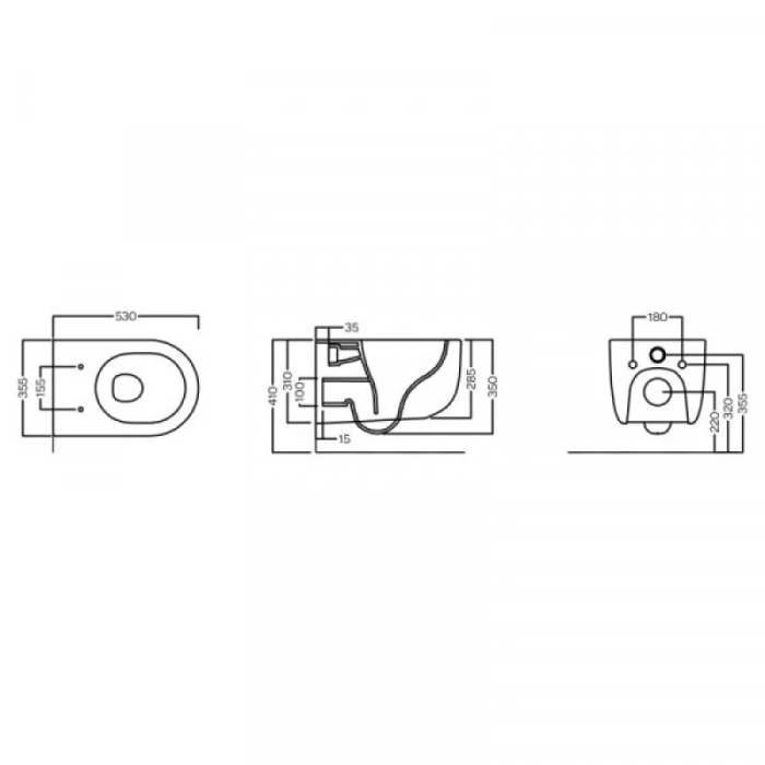 Vas WC suspendat Hatria, Futura, rimless, Pure Vortex, 35,5 x 53, negru mat [3]