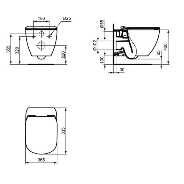 Vas wc suspendat Ideal Standard Tesi AquaBlade negru mat [2]