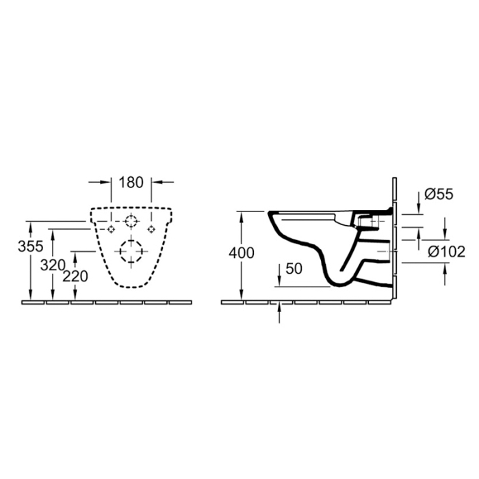 Vas WC suspendat Villeroy & Boch, O.Novo, DirectFlush, alb [2]