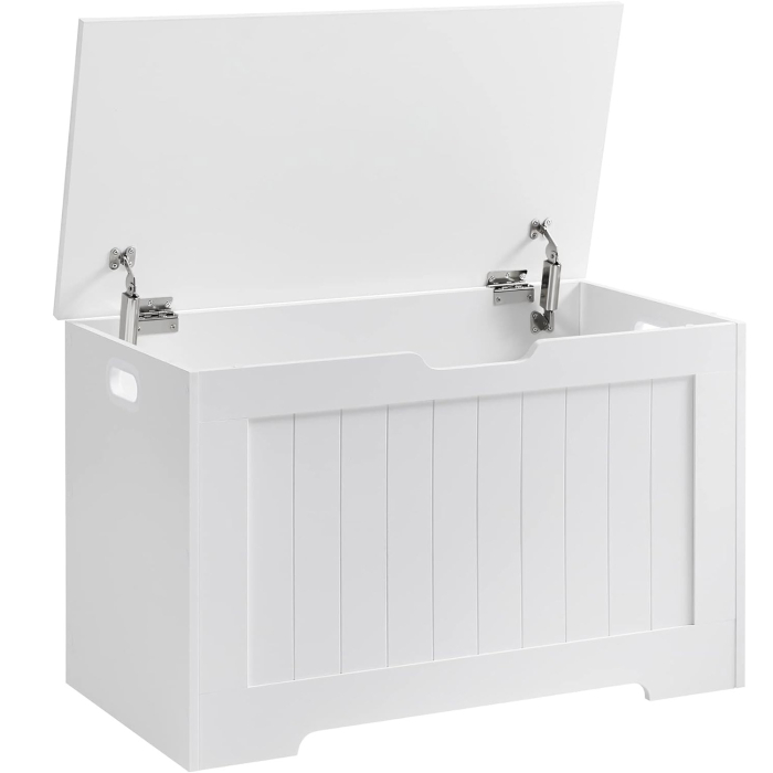 VASAGLE Banca cu spatiu depozitare, pentru hol sau dormitor, din PAL, 76x40x48cm, alb [2]