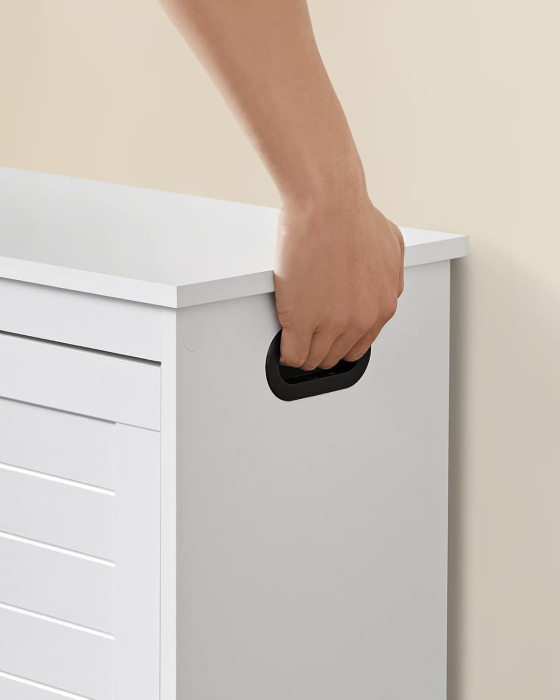 Bancuta pentru pantofi cu usa rabatabila si compartiment interior reglabil, 80x30x46 cm, alb [3]