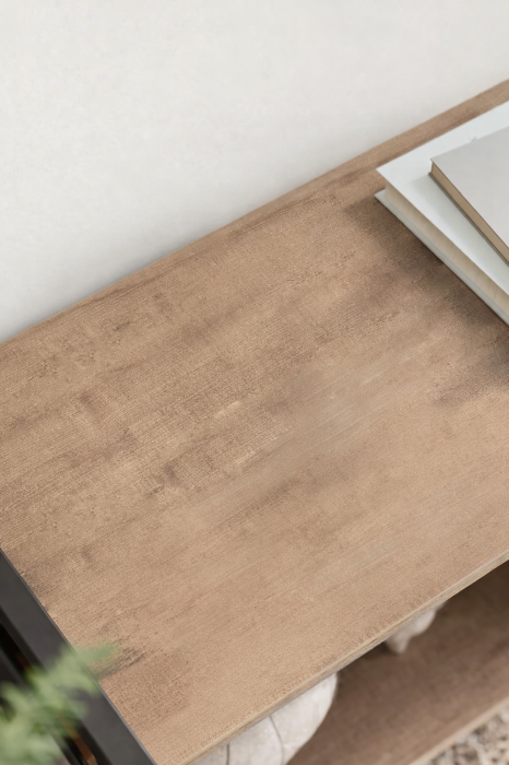 Biblioteca cu 4 rafturi si dulap inferior cu 2 usi, stil industrial, 74x30x155cm, stejar [6]