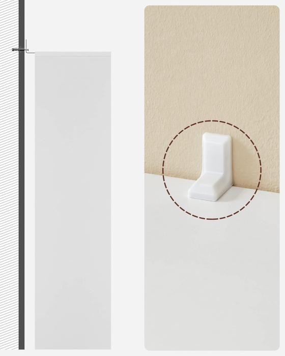 VASAGLE Biblioteca, raft cu 5 unitati de depozitare, pentru living, din lemn, 50x24x80cm, alb [9]