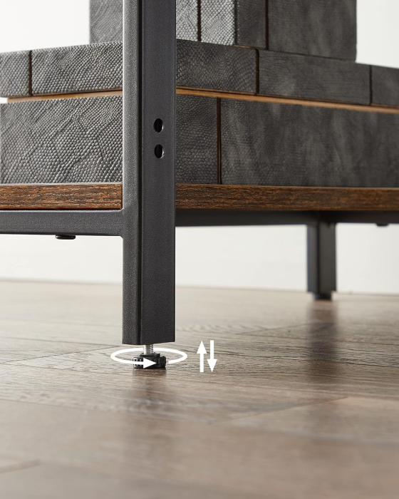 VASAGLE Birou cu 2 rafturi pe stanga sau dreapta, cadru din otel, 50x100x75cm, industrial, maro rustic si negru [11]