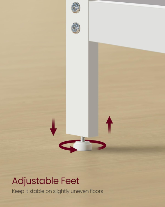 Birou cu 2 rafturi stanga sau dreapta, stil industrial, 60x120x76 cm, alb [6]