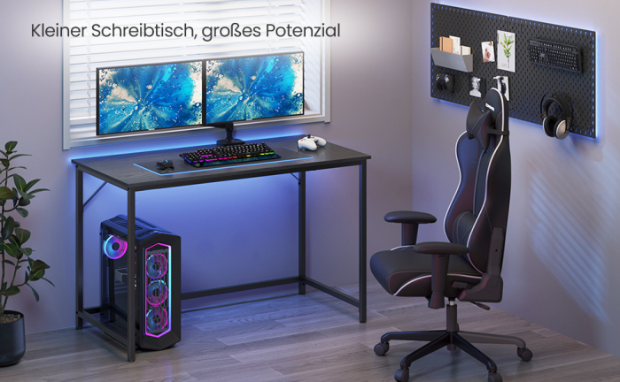 VASAGLE Birou cu cadru din otel, 60x120x75cm, industrial, negru [9]