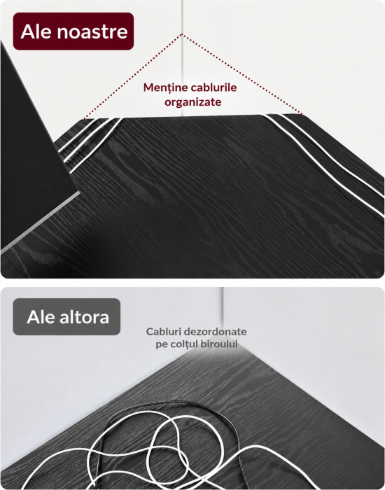 Birou de colt in forma L, cadru metalic, stil industrial, 138x138x76 cm, negru cu aspect lemnos [8]