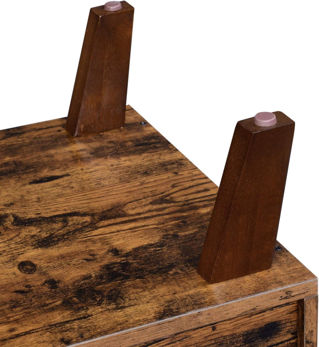 VASAGLE Comoda pentru TV, cu 2 usi si 2 rafturi deschise, 40x140x50cm, maro rustic [8]