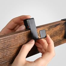 Cuier pentru haine, cu banc depozitare pantofi, 9 carlige detasabile, sina pentru haine, 34x77x183cm, industrial, maro rustic si negru [3]