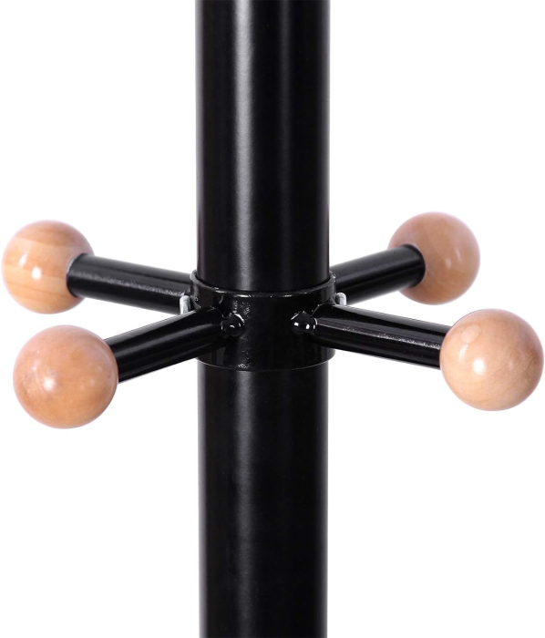 VASAGLE Cuier pentru haine, din otel, tip pom, cu 12 carlige, 176cm, negru [7]
