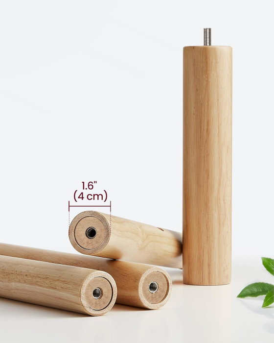 Cuier tip copac din lemn masiv, cu 8 carlige si baza patrata, 30x30x176 cm, bej natural [6]