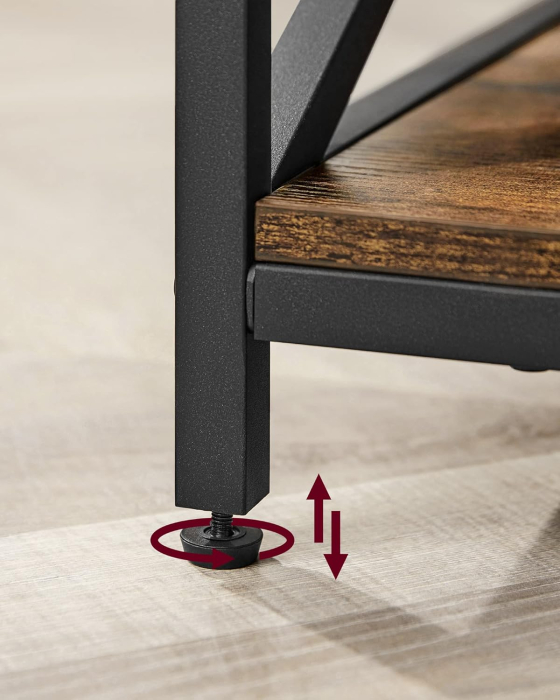 Masa de cafea cu inaltime reglabila, spatiu de depozitare ascuns, 60x100x(48-62) cm, maro rustic [2]