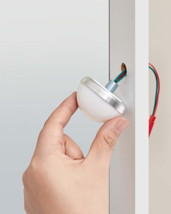 Masa de toaleta cu oglinda LED cu luminozitate reglabila, 2 sertare si 3 compartimente, 100x40x145 cm, alb [6]