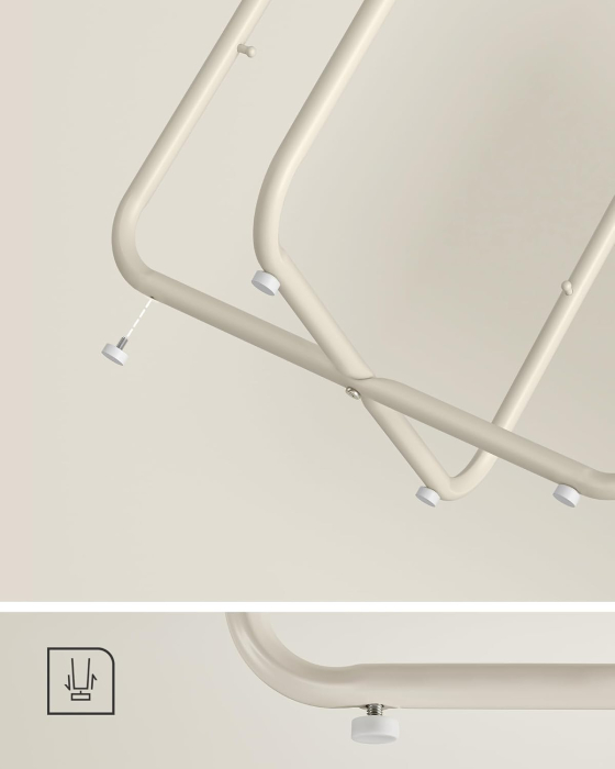 VASAGLE Masuta de cafea rotunda cu cos de stofa, stil modern, 45x50cm, bej [2]