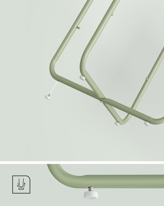 Masuta de cafea rotunda cu cos de stofa, stil modern, 45x50cm, verde cu crem [7]