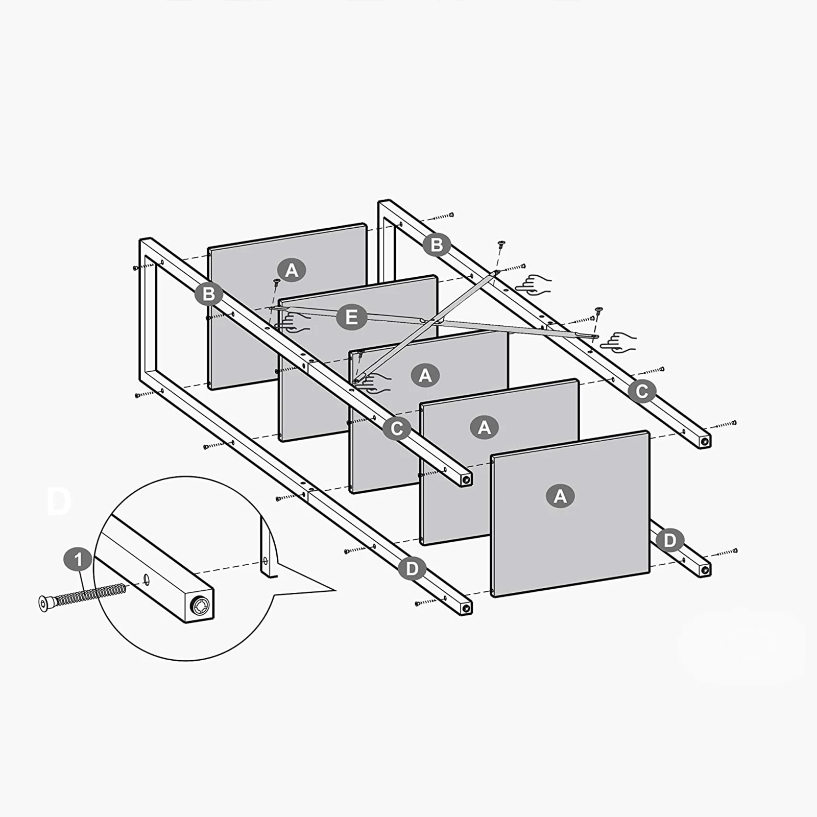 Raft cu 5 etaje, tip biblioteca, cadru metal si polite lemn, 40x30x153cm, industrial, maro rustic si negru [6]