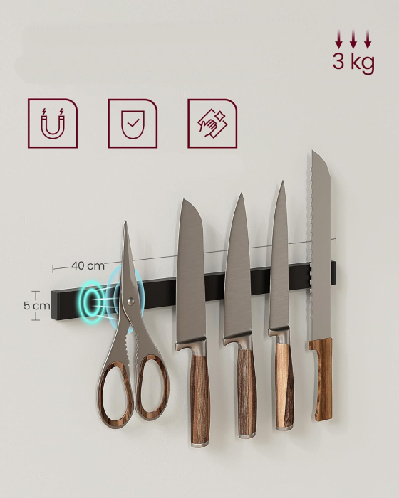 Raft de bucatarie cu spatiu pentru cuptorul cu microunde, banda magnetica cutite, suport role de bucatarie, 42x90x167cm, gri [10]