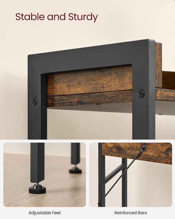 VASAGLE Raft de depozitare pentru baie, suprapunere peste masina spalat sau vas WC, 25x63x165 cm, maro [6]