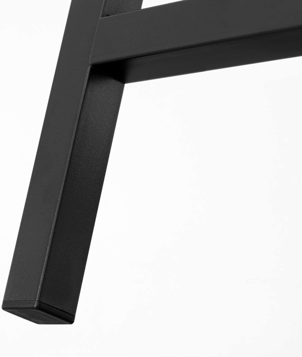 Set 2 scaune bar inalte, sezut dreptunghiular, cadru din otel, 40x30x65cm, stil industrial, maro rustic si negru [8]