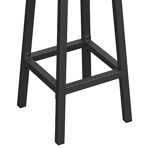 Set 2 scaune bar inalte, sezut rotund, cadru din otel, inaltime 65 cm, stil industrial, maro rustic si negru [10]