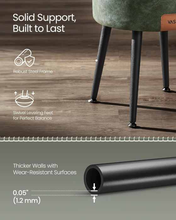 Taburet cu spatiu de depozitare, tapitat PU, cu 2 fete, diametru 32 cm, verde [5]