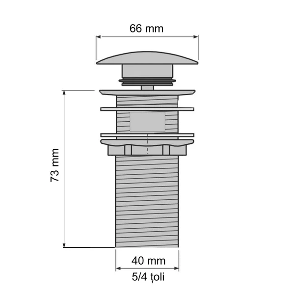 Ventil ceramic alb lucios Click-Clack Fluminia cu preaplin [2]