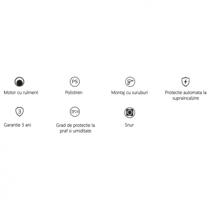 Ventilator baie VentEurope EASY100PS, diametru 100 mm, debit 97 mc/h, cu snur, IP24, 14W, silentios, economic, Alb [5]