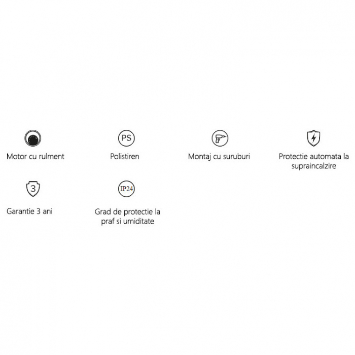Ventilator baie VentEurope EASY125, 125 mm, 183 mc/h, IP24, 14W, Alb [5]