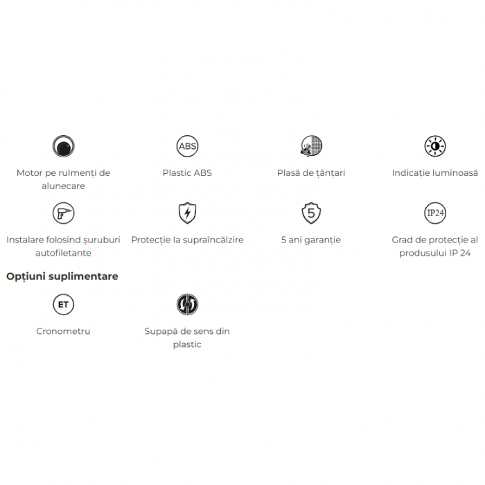 Ventilator baie VentEurope FANCY100BDT, 100 mm, silentios, temporizator, Alb [2]