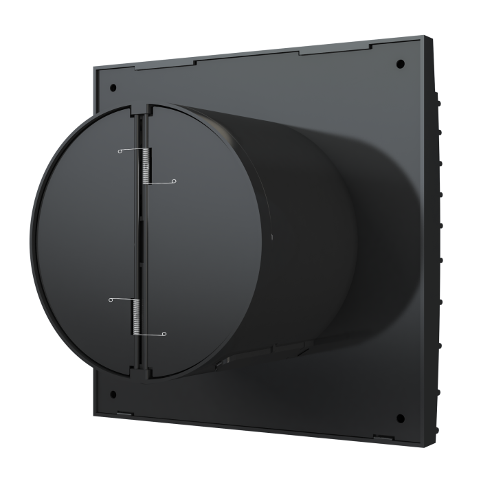 Ventilator baie VentEurope FANCY125BDMB, diametru 125 mm, debit 180 mc/h, clapeta anti-retur, temporizator, IP24, silentios, economic, negru mat [2]