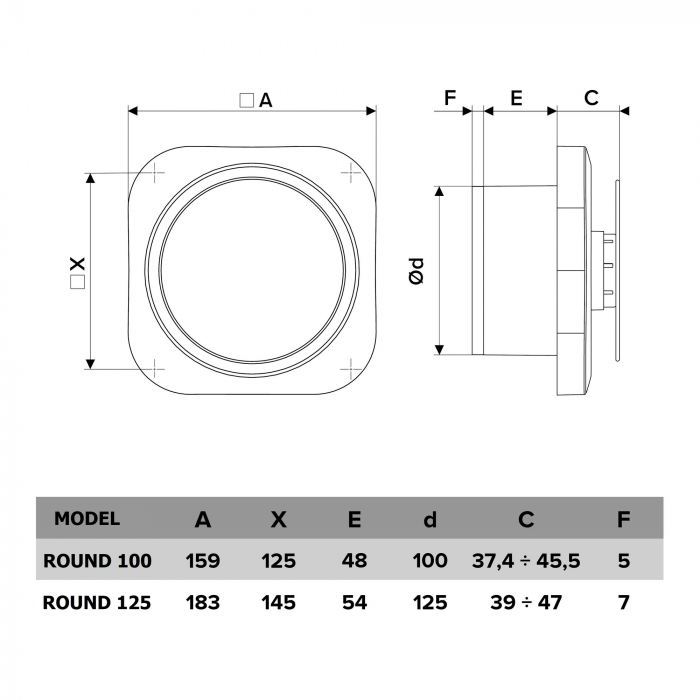 Ventilator de baie VentEurope ROUND125BD, clapeta antiretur, diametru 125 mm, debit 150 m³/h, 20W, IP24, silentios, economic, Alb [6]