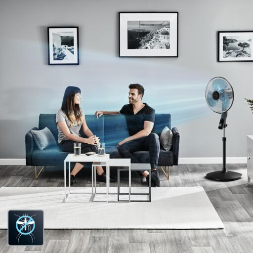 Ventilator cu picior Essential+ VU4420F2, putere 60 W, protecție impotriva țanțarilor, 3 trepte de viteza, consum redus de energie, design compact, negru [3]