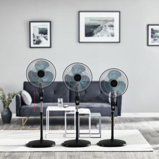 Ventilator cu picior Essential+ VU4420F2, putere 60 W, protecție impotriva țanțarilor, 3 trepte de viteza, consum redus de energie, design compact, negru [2]
