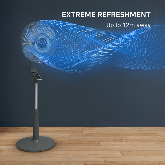 Ventilator cu picior Rowenta Turbo Silence Extreme VU5677F0, 34 W, 10 trepte de viteza, oscilatie multidirectionala automata, oprire automata, motor Effitech, telecomanda, timer, cronometru, inaltime  [6]