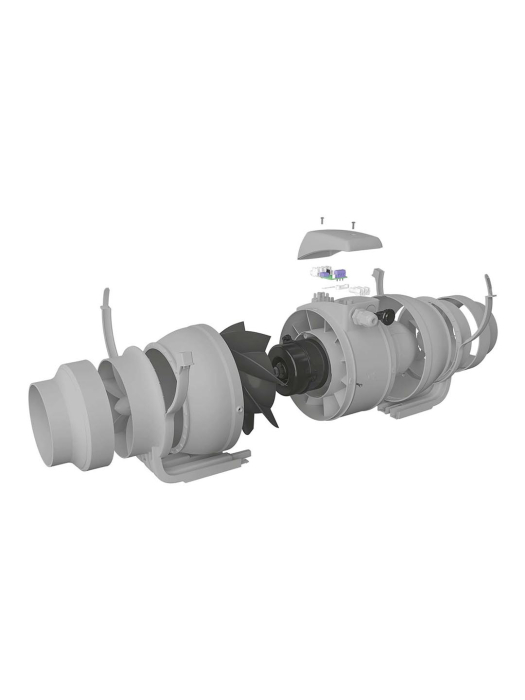 Ventilator de canal VentEurope MONSOON1252SPT, diametru 124 mm, timer oprire intarziata, debit 355 m³/h, 29W, IP44, 2 viteze, motor cu rulmenti, Gri [6]