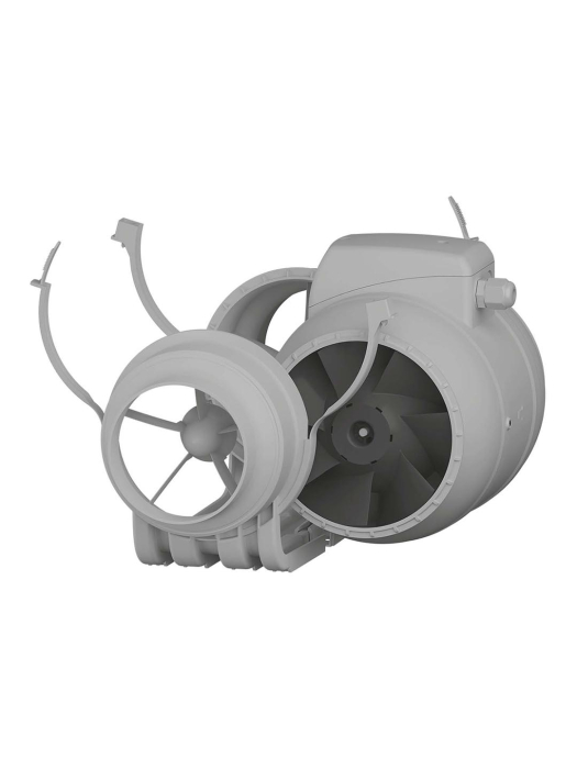 Ventilator de canal VentEurope MONSOON1252SPT, diametru 124 mm, timer oprire intarziata, debit 355 m³/h, 29W, IP44, 2 viteze, motor cu rulmenti, Gri [5]